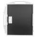 Rear view of a carbon fiber X-ray grid in a white protective frame with multiple handles and a PAG label