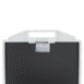 Close-up of a carbon-fiber radiographic grid with a white plastic handle and label