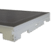 Close-up of a white plastic frame with a black panel and cut-out slots