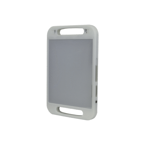 7-NDT2HFE_BACK-HERO White rectangular tablet case with handles on top and bottom