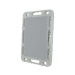 Angled view of a white case with multiple side openings and handle cutouts.