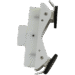 White adjustable holder with angled arms and black rubber pads, featuring multiple screws and a central mount.
