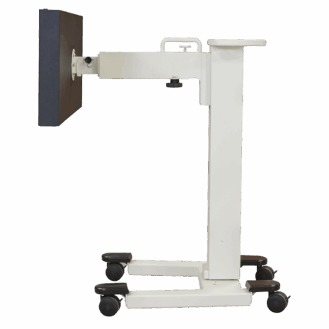 8-pospll-profile-lat Side view of mobile X-ray panel stand with detector in lateral position