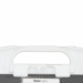 Close-up of a white handle and locking mechanism on a carbon fiber X-ray grid with Reina Imaging label.