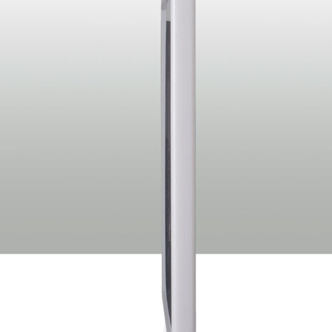 8_3 Side profile view of a slim white-framed panel with smooth edges.