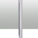Side profile view of a slim white-framed panel with smooth edges.