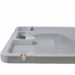 Angled view of a white panel with integrated handle and orange tether slots along the frame.