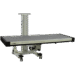 Horizontal mobile X-ray panel holder with a wide flat surface and four caster wheels.