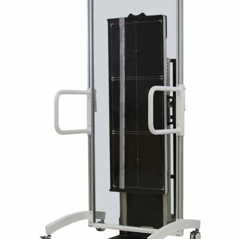 Angle-With-Trans-Former-2-FIXED Mobile X-ray stand with adjustable panel and side handles on wheels