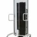 Mobile X-ray stand with adjustable panel and side handles on wheels