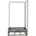 Metal frame platform with two vertical handles and a square base, front view