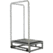 Metal frame platform with a single vertical handle and square base, angled rear view
