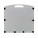 Front view of a white rectangular panel with a single handle cutout at the top and multiple black fasteners along the edges