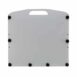Front view of a white rectangular panel with a single handle cutout at the top and multiple black fasteners along the edges