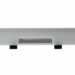 Side profile view of a white rectangular panel with a single handle cutout and multiple black fasteners along the bottom edge
