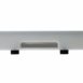 Side profile view of a white rectangular panel with a single handle cutout and multiple black fasteners along the bottom edge