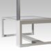 White metal frame with square legs and horizontal support bar, shown from below