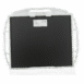 Black carbon fiber X-ray grid in a white protective frame with multiple handles and a label on the back