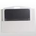White wall-mounted holder with a black rectangular panel inside