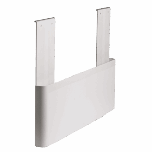 White wall-mounted holder with two vertical metal brackets