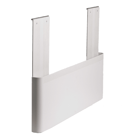 White wall-mounted holder with two vertical metal brackets