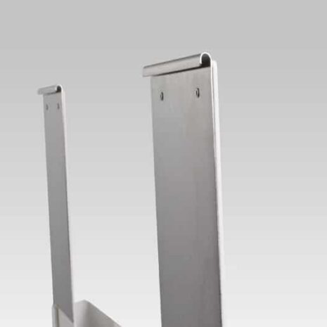 PGP-HOOKS Close-up of two metal mounting hooks with rounded tops and screw holes.