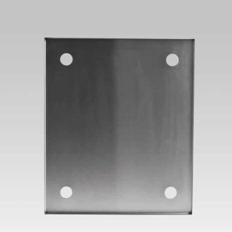 PP Flat metal plate with four circular mounting holes