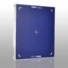 Square imaging panel with a dark blue surface, white frame, and alignment markers at the corners.