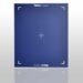 Square imaging panel with a dark blue surface, white frame, and alignment markers at the corners.
