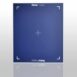 Square imaging panel with a dark blue surface, white frame, and alignment markers at the corners.