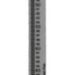 Metal measuring rod with marked scale and a mounting bracket at the top