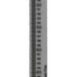 Metal measuring rod with marked scale and a mounting bracket at the top