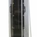Tall imaging panel mounted vertically in a white metal stand with caution labels and a ruler for positioning.