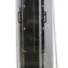 Tall imaging panel mounted vertically in a white metal stand with caution labels and a ruler for positioning.