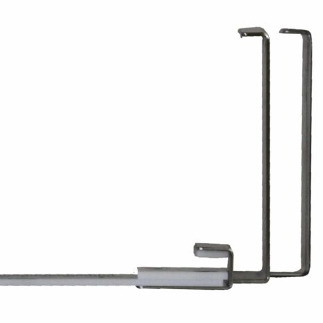 easy_reader_various_hook Metal hook bracket with two vertical arms and a horizontal base