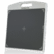 Angled view of a gray panel with white frame, integrated handle, and alignment markers.