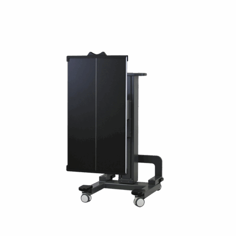 posp80i_hero1 Medical imaging table in upright storage position with wheels