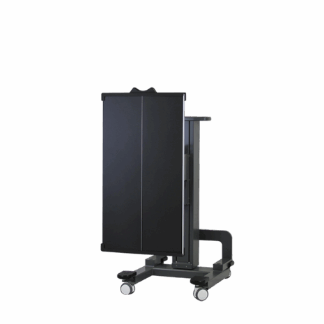posp80i_hero5 Medical imaging table in upright storage position with wheels