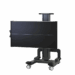 Medical imaging table in horizontal storage position with wheels
