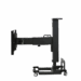 Adjustable medical imaging table in vertical position with wheels, shown in side profile