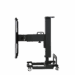 Adjustable medical imaging table in upright position with wheels, shown in side profile