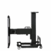 Adjustable medical imaging table in upright position with wheels, shown in side profile