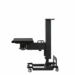 Adjustable medical imaging table with wheels, shown in side profile.