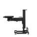 Adjustable medical imaging table with wheels, shown in side profile.