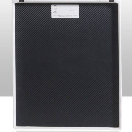 psng14-back-2-scaled Back view of a carbon fiber X-ray grid in a white protective frame with a PAG label and two black clips at the top