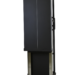 Tall black rectangular panel with a vertical center line and side handles, mounted on a metallic frame with a flat base, shown at a slight angle.