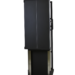 Tall black rectangular panel with a vertical center line and side handles, mounted on a metallic frame with a flat base, shown at a slight angle.