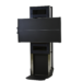 Tall black rectangular panel mounted horizontally on a metallic stand, featuring a thin center line and flat base, with additional black sections above and below the main panel.