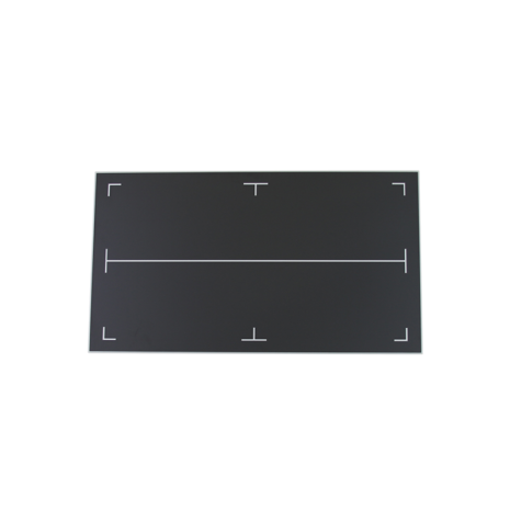 wddr80i-1 Black rectangular panel with white alignment markers and a center guide line