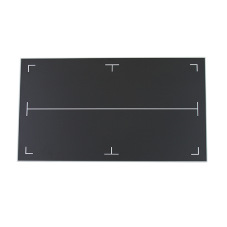 wddr80i1 Black rectangular panel with white alignment markers and a center guide line